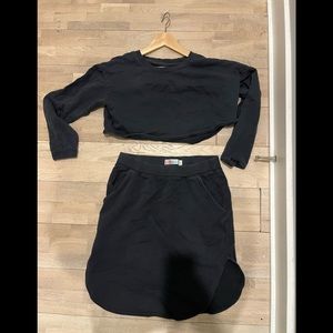 Free People Sweatshirt Skirt Set
